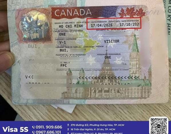 Visa Canada đã được duyệt - khách hàng Visa5S